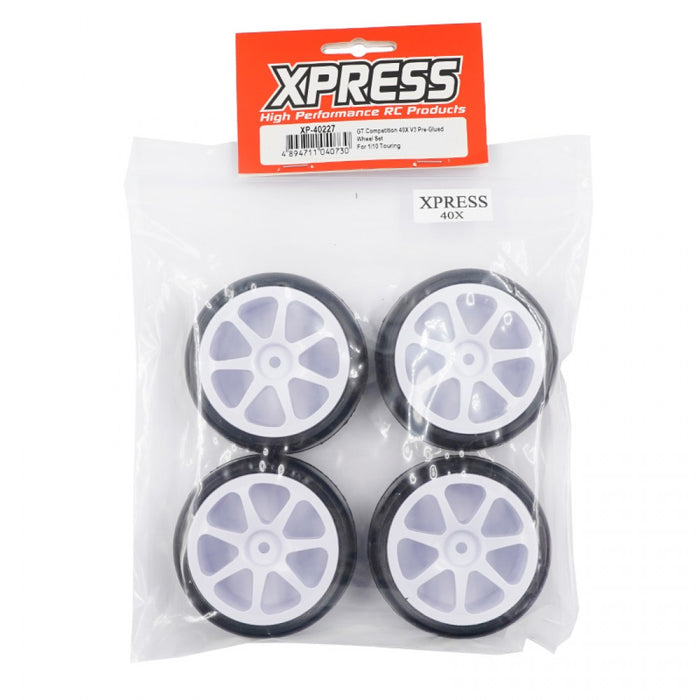 XPRESS 40238 Competition 40X V3 Pre-Glued Wheel Set for 1/10 Touring Car